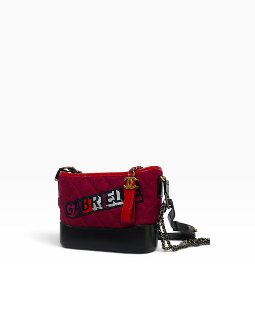 Chanel Wool Calfskin Quilted Gabrielle Hobo Bag
