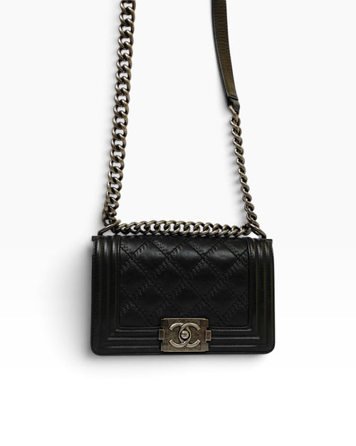 Chanel Black Quilted Calfskin Medium Double Stitch Boy Bag