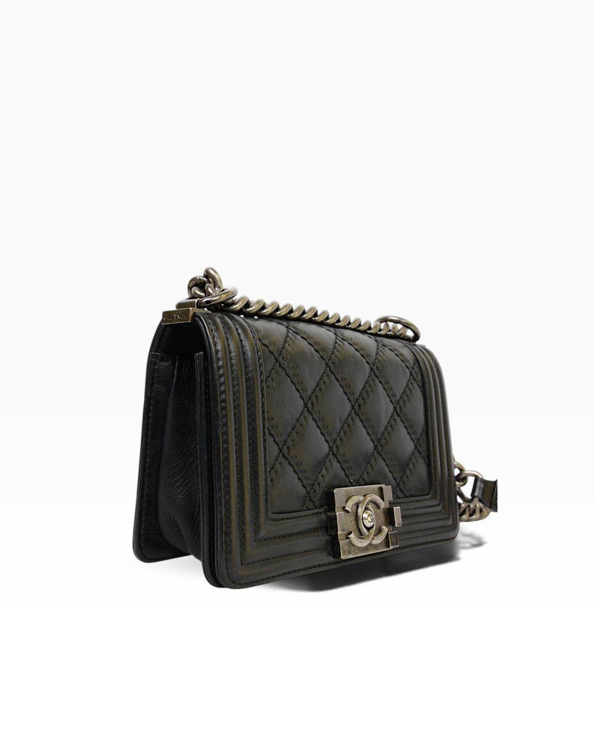 Chanel Black Quilted Calfskin Medium Double Stitch Boy Bag