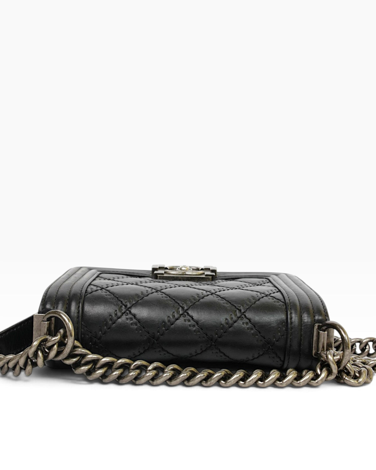 Chanel Black Quilted Calfskin Medium Double Stitch Boy Bag