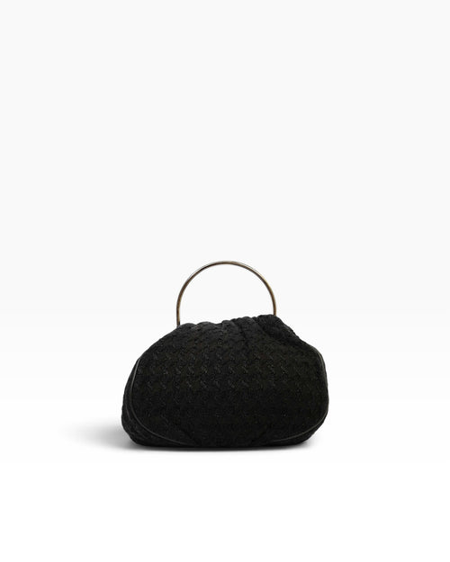 RARE Chanel CC Tweed Knitting Metal Handle Bag