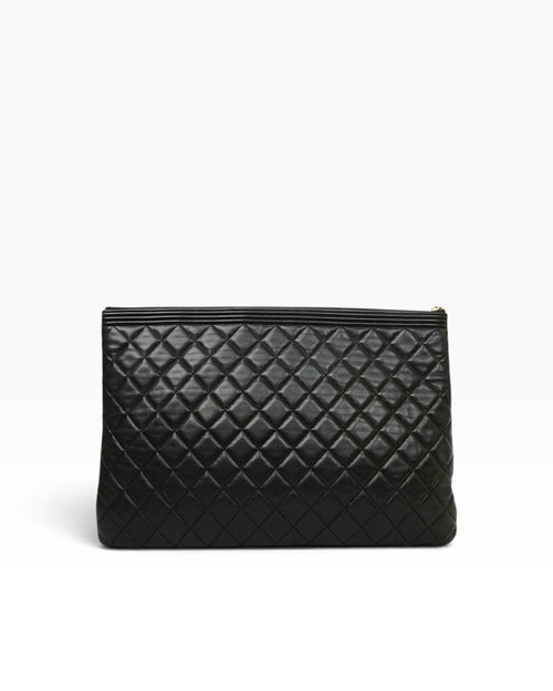 Chanel Large Quilted Lambskin Boy O Case Clutch