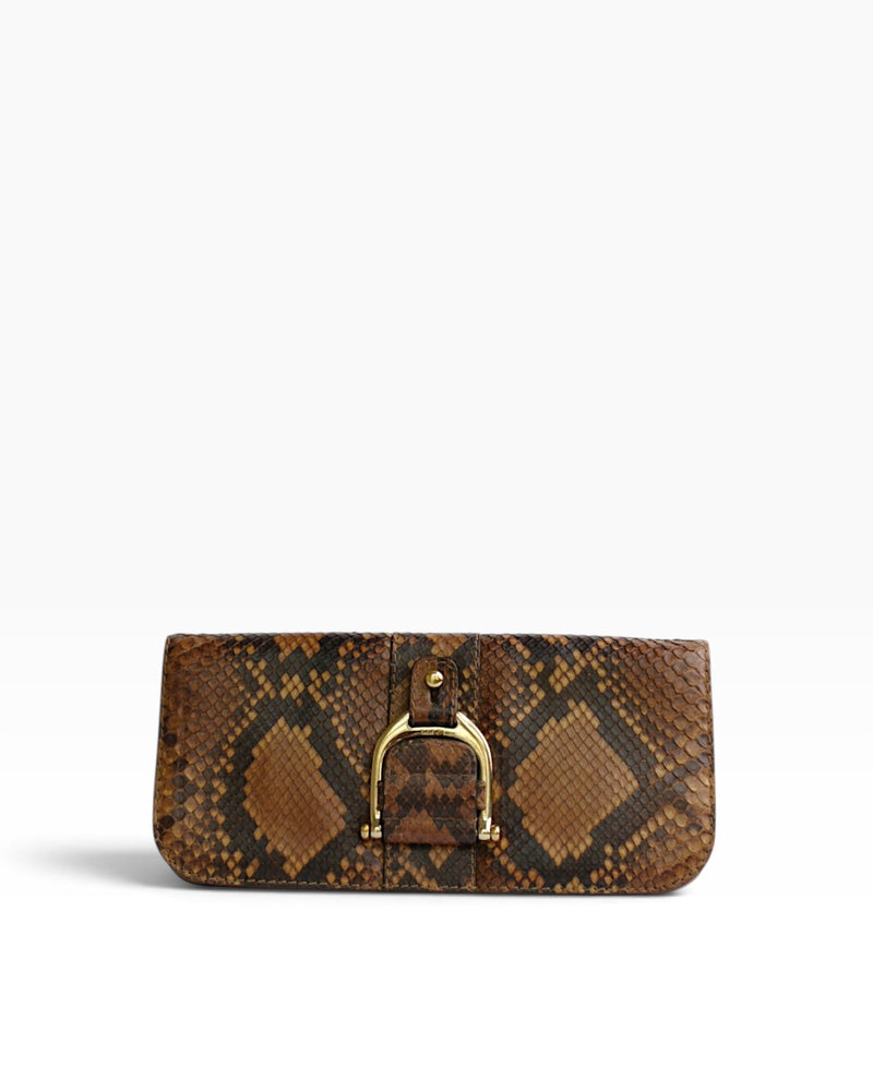 Gucci Brown Python Greenwich Clutch