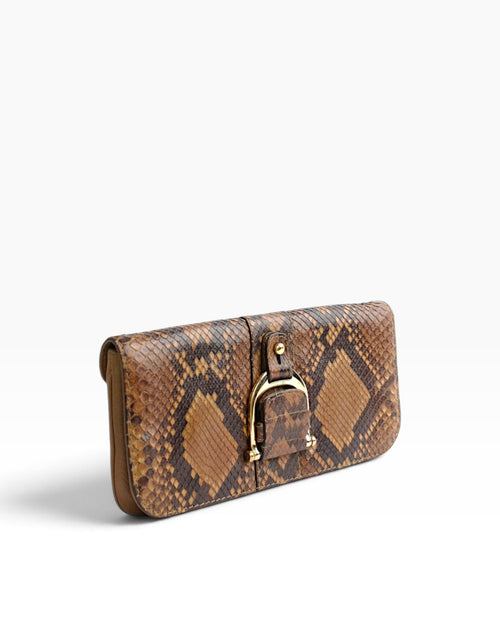 Gucci Brown Python Greenwich Clutch