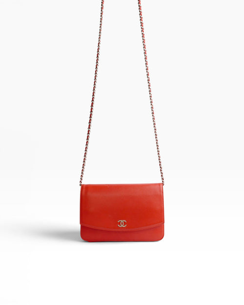 Chanel Red Caviar Wallet on Chain