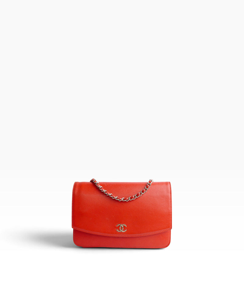 Chanel Red Caviar Wallet on Chain